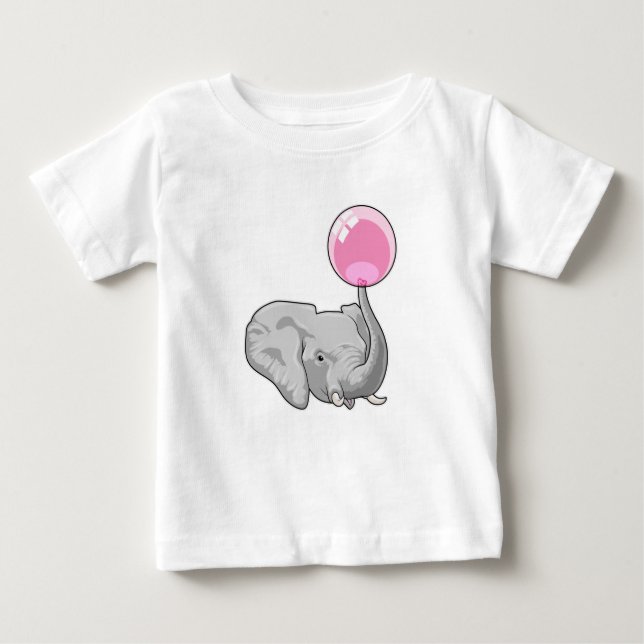 Camiseta Para Bebê Elephant with Balloon (Frente)