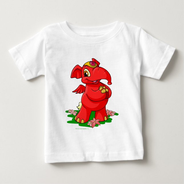 Camiseta Para Bebê Elephante vermelho alegre em Shenkuu (Frente)