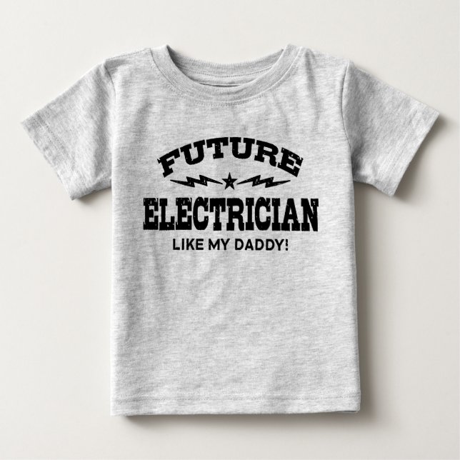 Camiseta Para Bebê Eletro Futuro Como Meu Pai (Frente)
