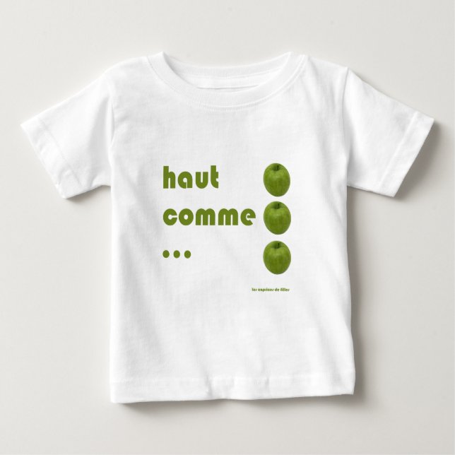 Camiseta Para Bebê Elevado como 3 maçãs (Frente)