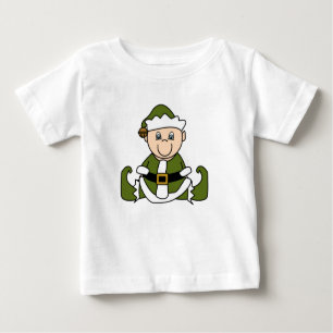Camiseta Para Bebê Elf de Natal Branco