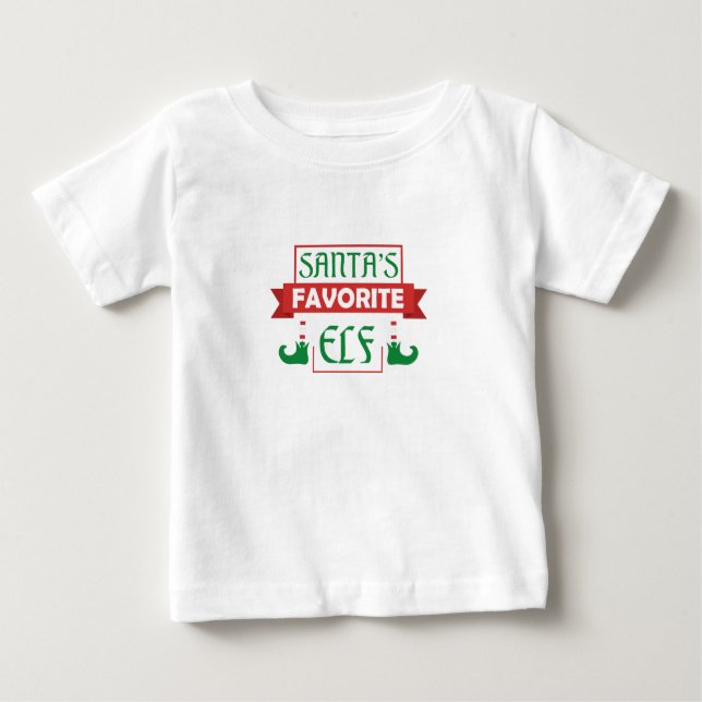 Camiseta Para Bebê Elf Favorito dos papais noeis (Frente)