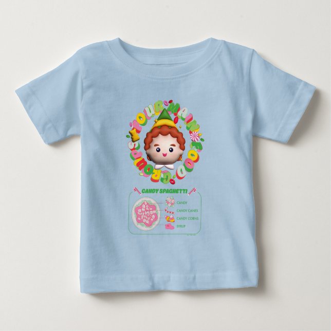Camiseta Para Bebê Elf o Filme | Quatro grupos principais de Comidas (Frente)