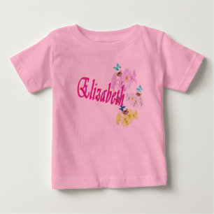 Camiseta Para Bebê Elizabeth Nome de Menina, Bodysuit de Bebê
