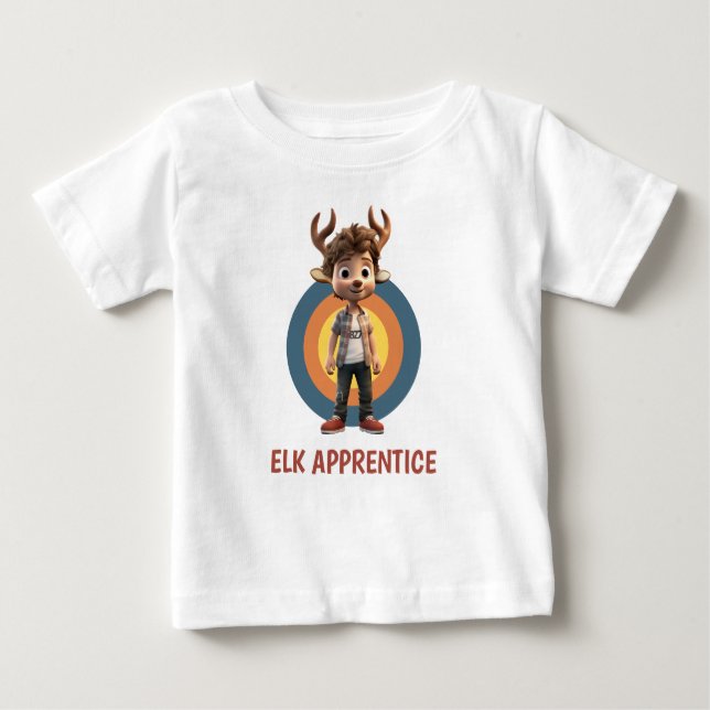 Camiseta Para Bebê Elk Apprentice Boy (Frente)
