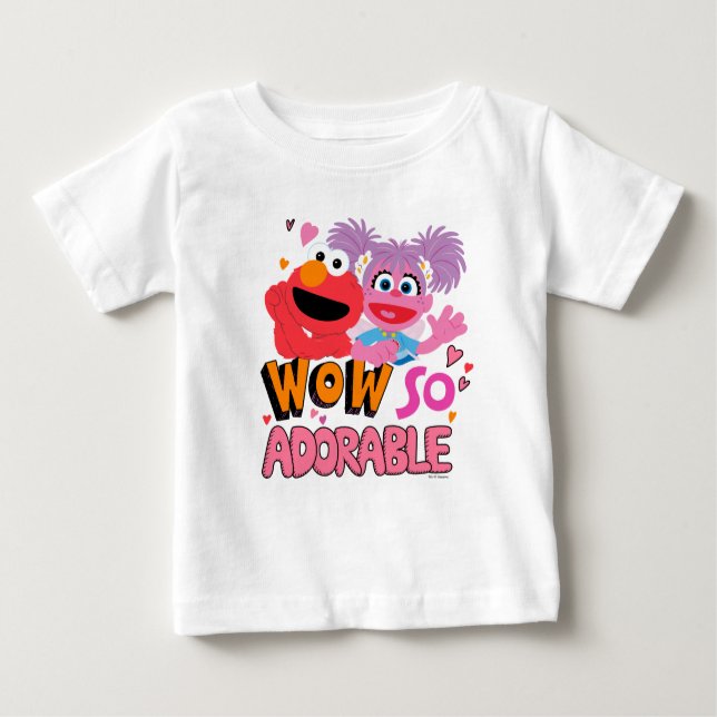 Camiseta Para Bebê Elmo & Abby | Uau tão adorável (Frente)