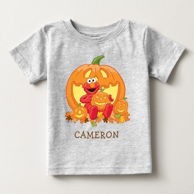 Camiseta Para Bebê Elmo | Abóboras de Halloween (Frente)