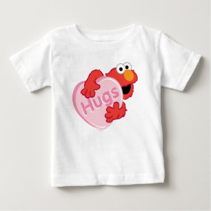 Camiseta Para Bebê Elmo "Abraços", Namorados Cardíaco Doce