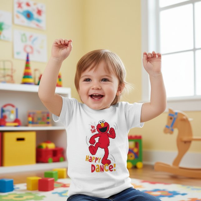 Camiseta Para Bebê Elmo | Dança feliz (Criador carregado)