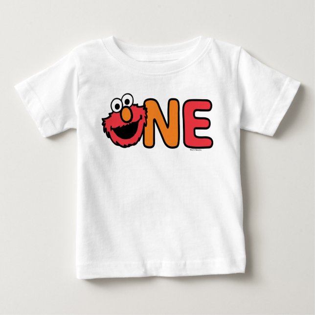 Camiseta Para Bebê Elmo First Birthday (Frente)