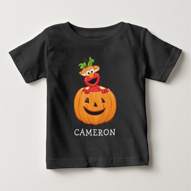 Camiseta Para Bebê Elmo | Halloween Jack-O-Lantern (Frente)
