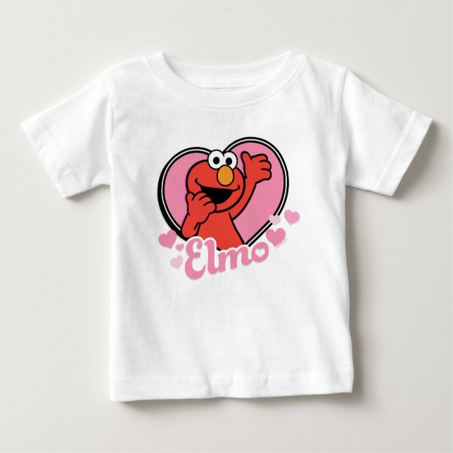 Camiseta Para Bebê Elmo no Namorados do coração (Frente)