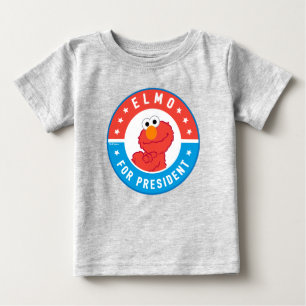 Camiseta Para Bebê Elmo para Presidente Crachá