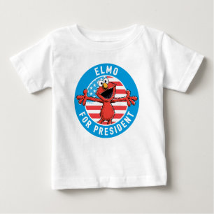Camiseta Para Bebê Elmo para Presidente - Flag