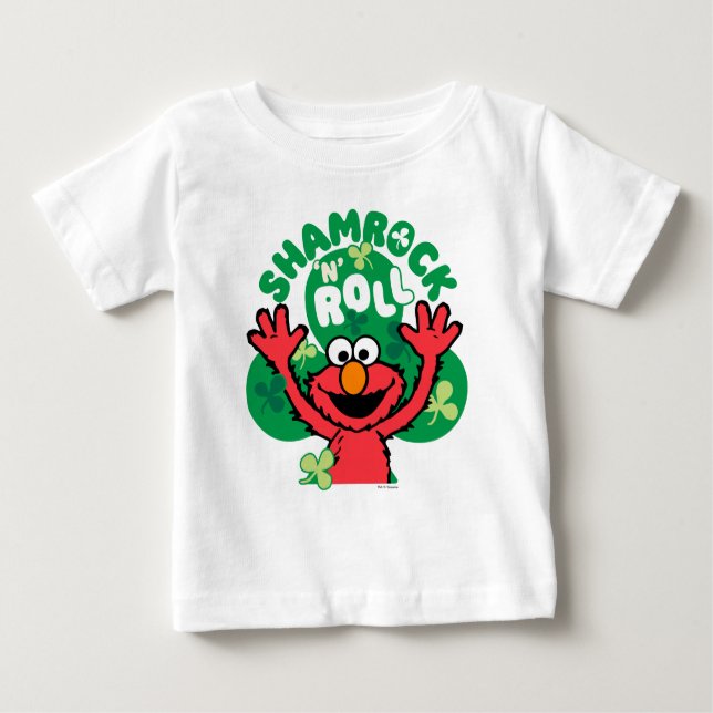 Camiseta Para Bebê Elmo | Shamrock 'N' Roll (Frente)