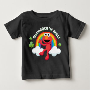 Camiseta Para Bebê Elmo   Shamrock 'n' Roll Rainbow