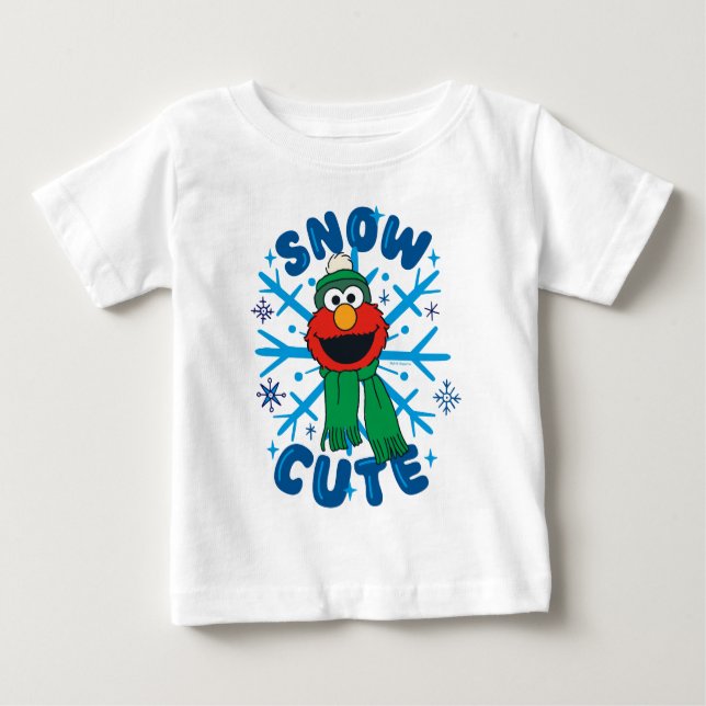 Camiseta Para Bebê Elmo Snow Cute (Frente)