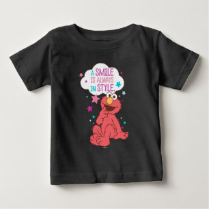 Camiseta Para Bebê Elmo um sorriso está sempre no estilo