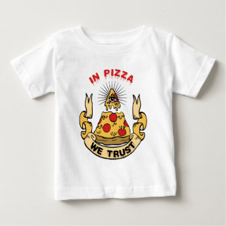 Camiseta Para Bebê Em Pizza Confiamos