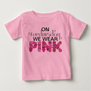 Camiseta Para Bebê Em quarta-feira nós vestimos Onsie floral