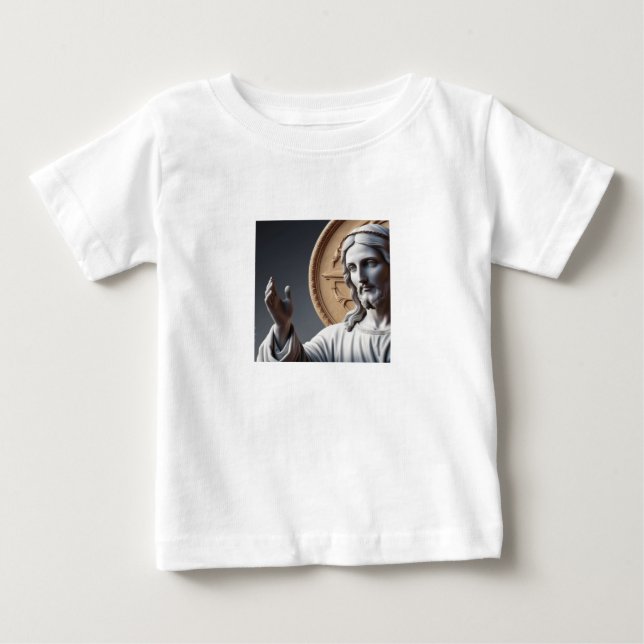 Camiseta Para Bebê 🌟 Embarque a Luz com Jesus 🙏 #Christian (Frente)