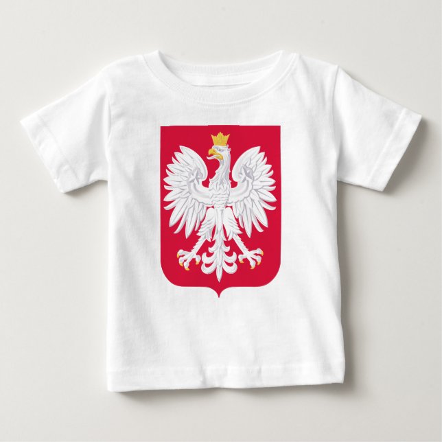 Camiseta Para Bebê Emblem polonês - Polônia Shield - Polska Herb Pols (Frente)