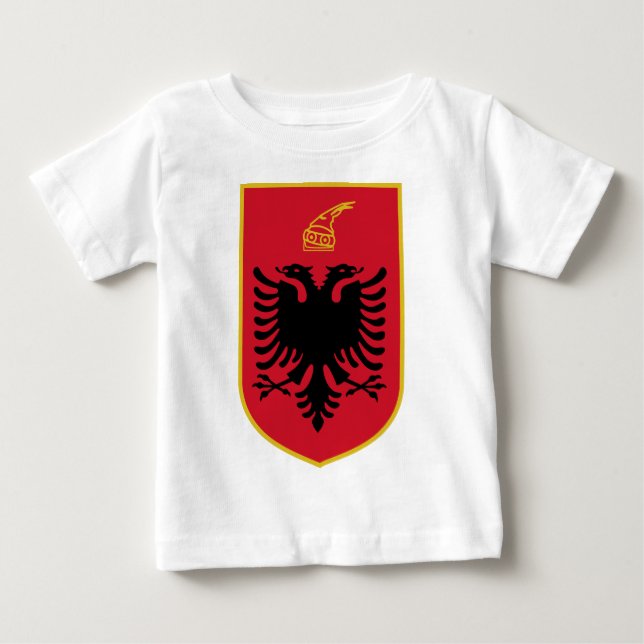 Camiseta Para Bebê emblema da albânia (Frente)