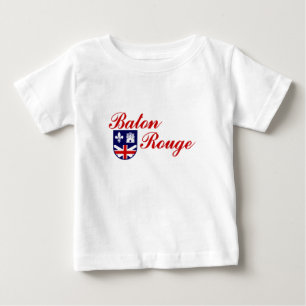 Camiseta Para Bebê Emblema de Baton Rouge, Camiseta do Bebê Louisiana