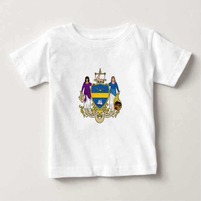 Camiseta Para Bebê Emblema de Filadélfia, Pensilvânia Baby T-Shirt (Frente)