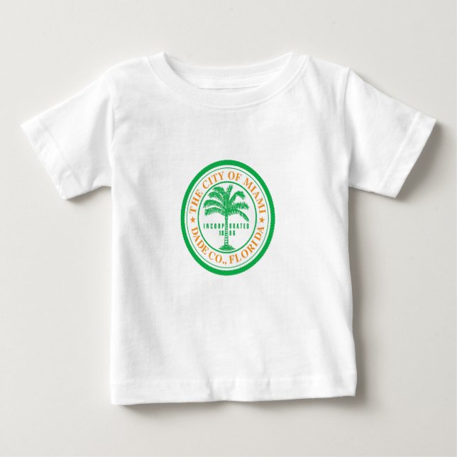 Camiseta Para Bebê Emblema de Miami, Flórida Baby T-Shirt (Frente)