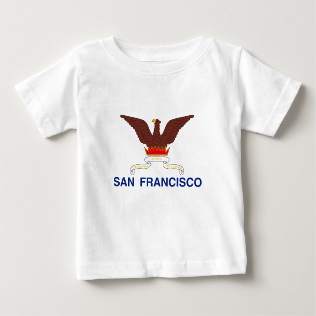 Camiseta Para Bebê Emblema de São Francisco, California Baby T-Shirt (Frente)