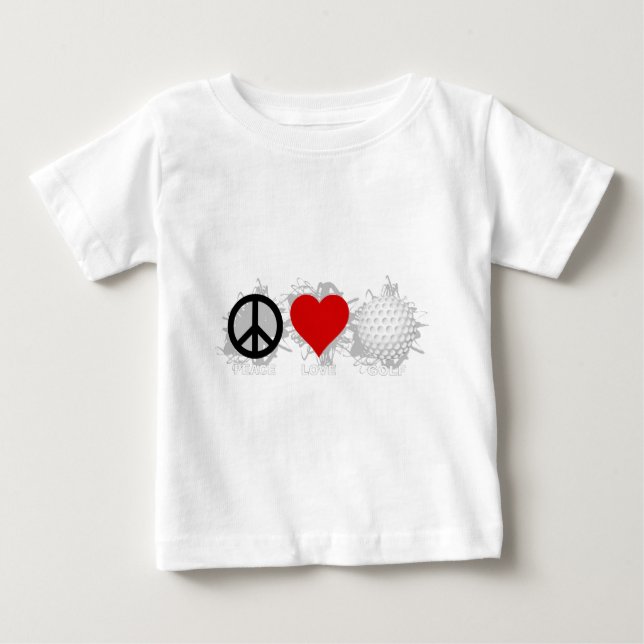 Camiseta Para Bebê Emblema do golfe do amor da paz (Frente)