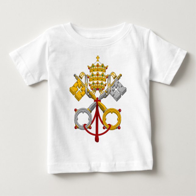 Camiseta Para Bebê Emblema do papa oficial Símbolo Revestimento do (Frente)