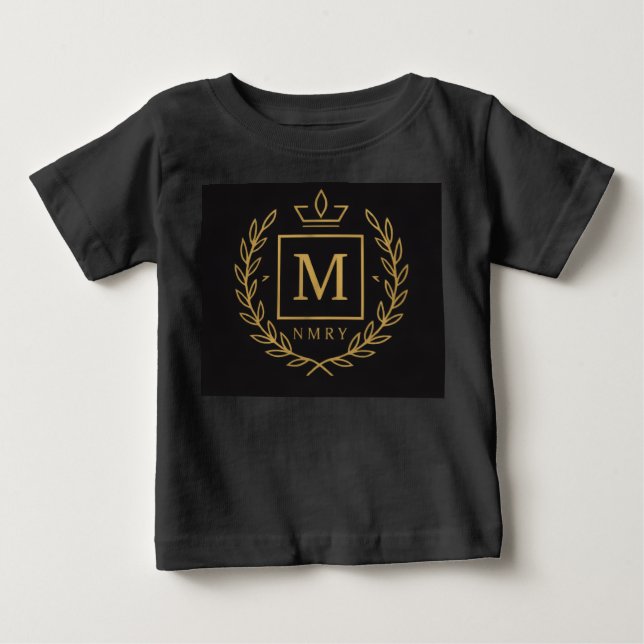 Camiseta Para Bebê "Emblema Real NMKY – Design de Brasão com Monogram (Frente)