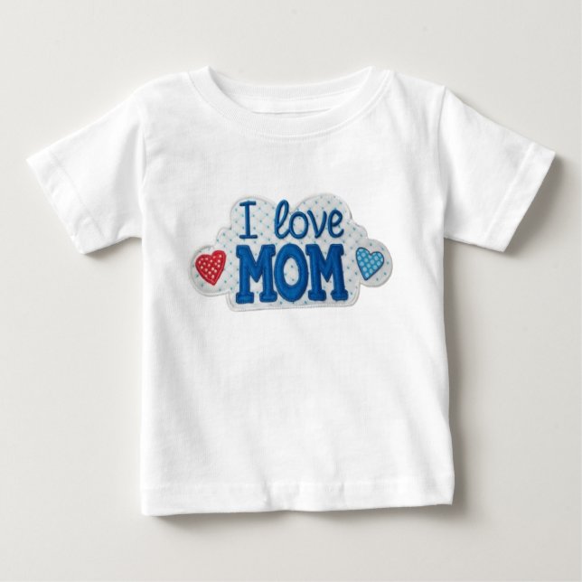Camiseta Para Bebê Embroidered Love for Mom (Frente)