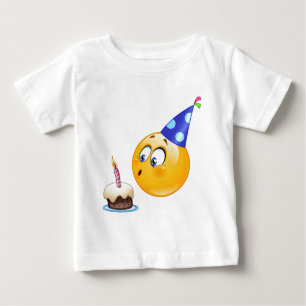 Camiseta Para Bebê emoji de aniversário