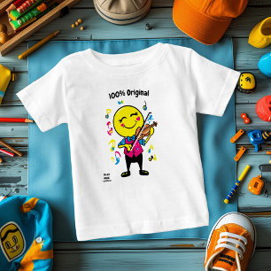 Camiseta Para Bebê Emoji de Violinista Graciosa – Divertido e Colorid