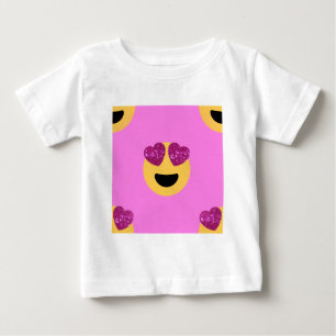 Camiseta Para Bebê emoji do coração