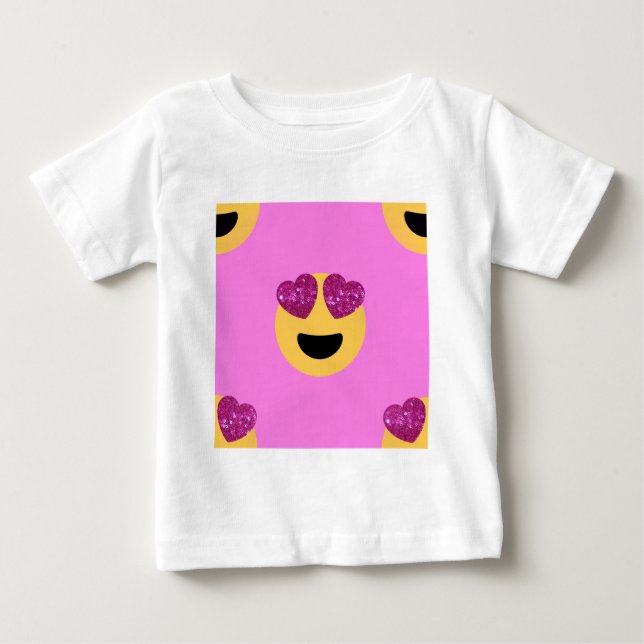 Camiseta Para Bebê emoji do coração (Frente)