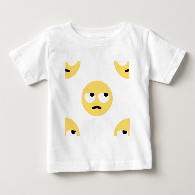 Camiseta Para Bebê emoji eye roll (Frente)