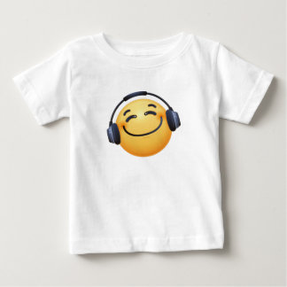 Camiseta Para Bebê Emoji Fine Jersey, fonia de ouvido sorridente