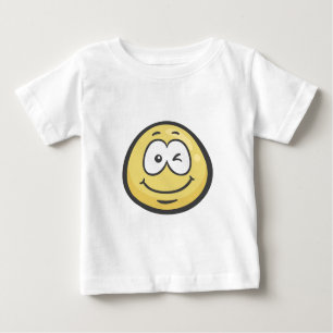 Camiseta Para Bebê Emoji: Pisc a cara