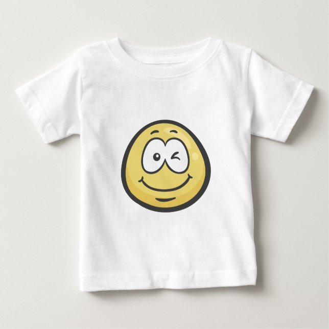 Camiseta Para Bebê Emoji: Pisc a cara (Frente)