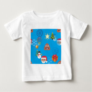 Camiseta Para Bebê emoji poop christmas