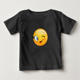 Camiseta Para Bebê Emoji Vencendo Adorável Seja feliz sempre