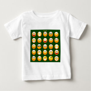 Camiseta Para Bebê emoji verde-escuro