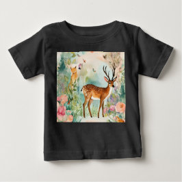 Camiseta Para Bebê "Encantando Floresta Animal Fantasy Zoo Art Baby