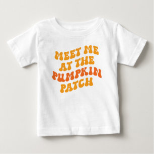Camiseta Para Bebê Encontre-Me No Pumpkin Patch