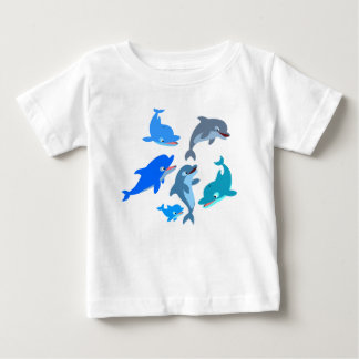 Camiseta Para Bebê Encosto De Cartoon De Golfinho