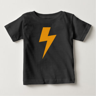 Camiseta Para Bebê Energia do Trovão Amarelo Impresso